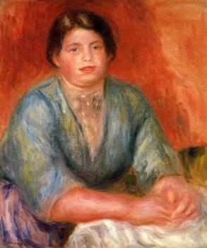 Pierre Auguste Renoir : Seated Woman in a Blue Dress
